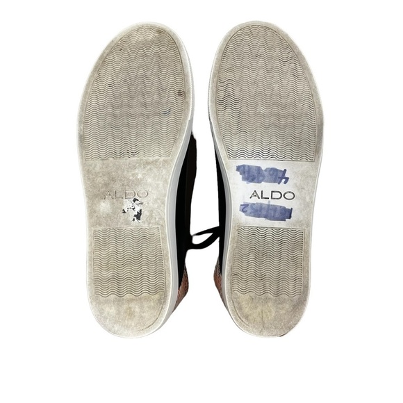 EUC Aldo casual vegan leather and canvas sneaker, black, size 8. - Picture 9 of 9